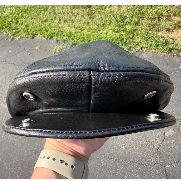 Leather Newsboy Cap Gatsby Hat Driving Golf Cabbie Hat‎ S-M Black - Picture 2 of 9
